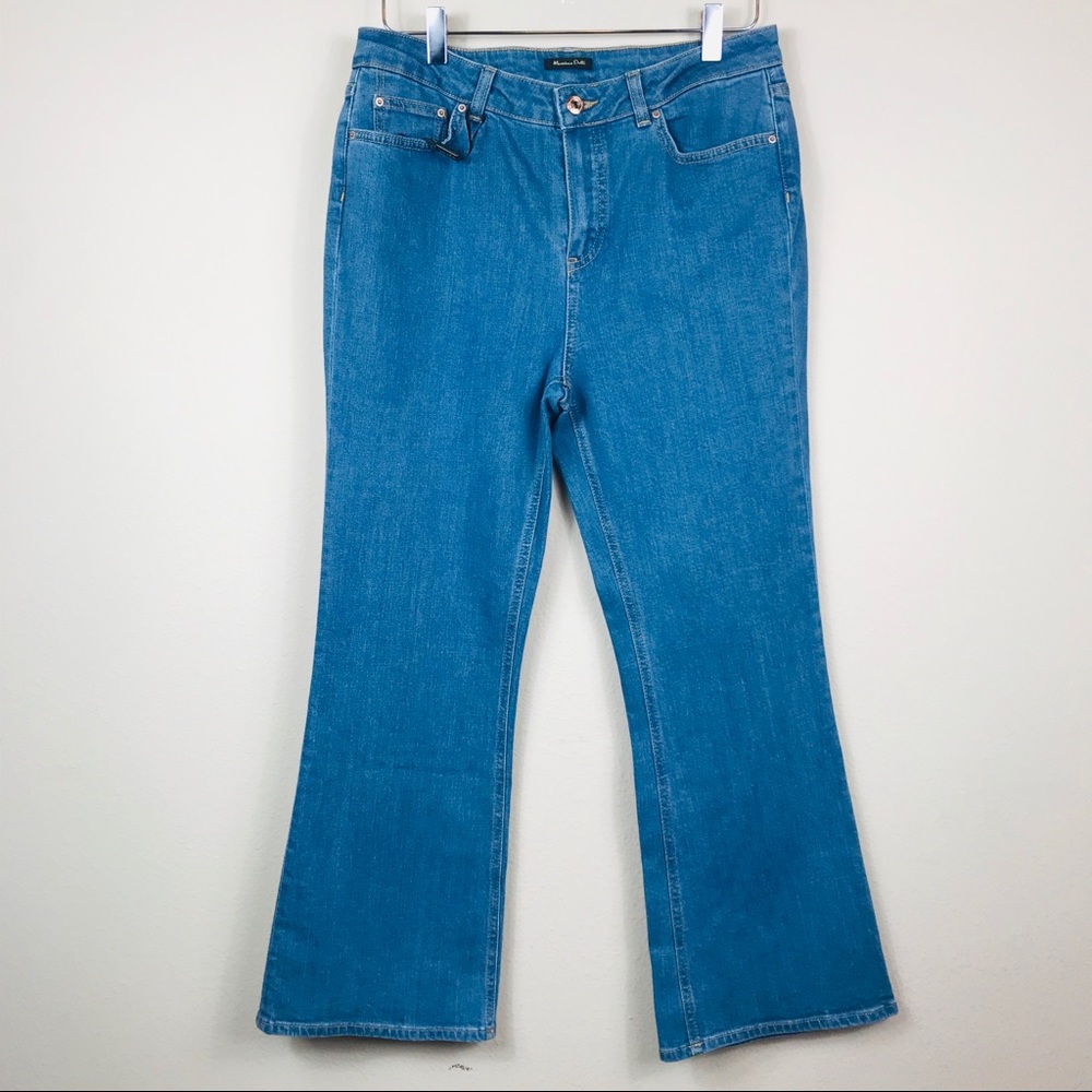 NWT Massimo Dutti High Rise Flare Cropped Jeans 8